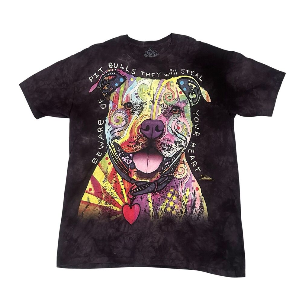 The Mountain T shirt Dog Pit Bull Graphic Print Short Sleeve Gray Men’s XL 2013